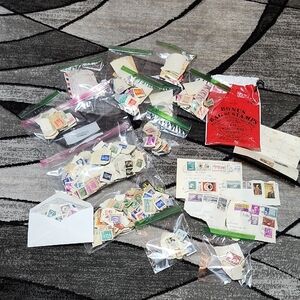 VINTAGE POSTAGE STAMPS AROUND THE WORLD COLLECTOR COLLECTION